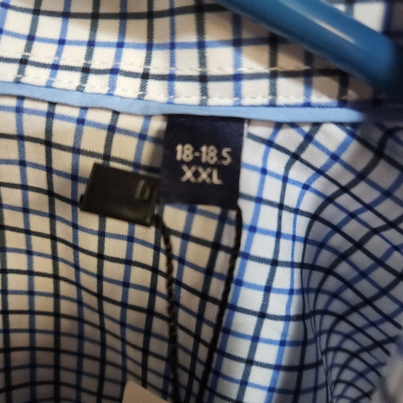 Nautica Men's Slim Fit Stretch Performance S/S Dress Shirt, Blue XXL 18-18.5 - Picture 4 of 11